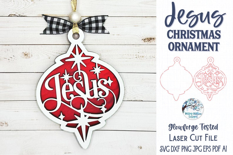 Jesus Christmas Ornament SVG File for Glowforge or Laser - Etsy