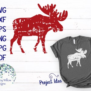 Distressed Grunge Moose SVG, DXF, PNG, jpg, eps, Winter, Christmas svg, Elk, Moose, Sign, Shirt, Digital Download File, Winter, Cricut, Cut