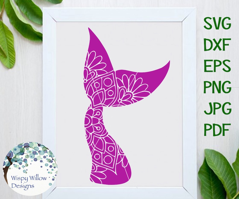 Download Mermaid Tail SVG DXF PNG eps jpg pdf Mandala Mermaid | Etsy