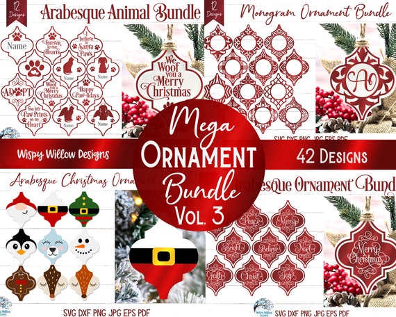 Download Mega Christmas Ornament Svg Bundle 3 Arabesque Tile Christmas Etsy