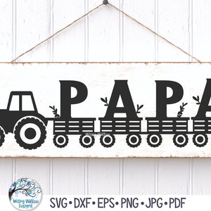 Papa Tractor SVG, Regalo del Día del Padre, Signo de papá agrícola, Diseño de camisa de abuelo PNG, Papá de granja con tractor SVG, Dxf, Archivo de calcomanía de vinilo para Cricut