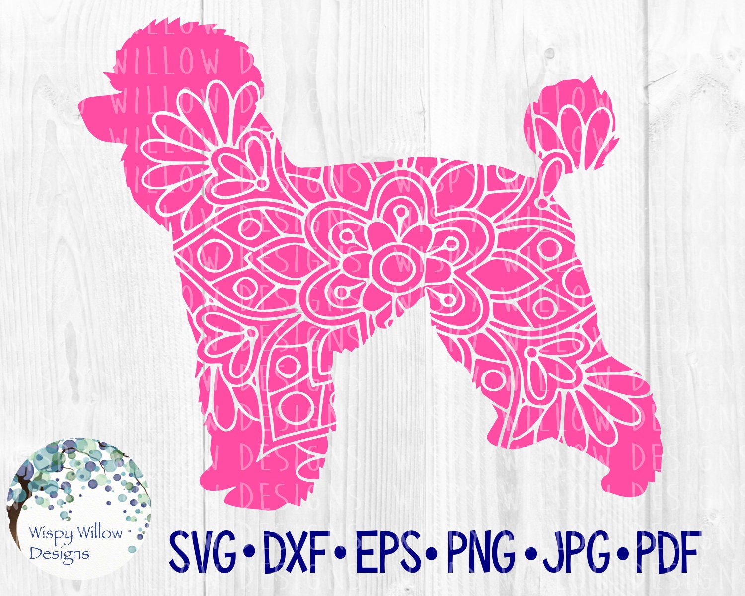 Download Poodle Dog Mandala SVG DXF pdf png eps jpeg Digital | Etsy