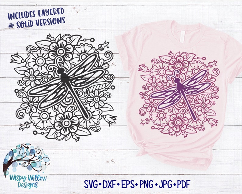 Download Dragonfly Mandala SVG DXF png Dragonfly SVG Dragonfly with ...