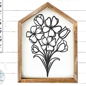 Ramo de flores SVG, flores SVG, flores Svg, arreglo floral, SVG, Png, flores de primavera, flores para Cricut, archivo de calcomanía de vinilo, boda