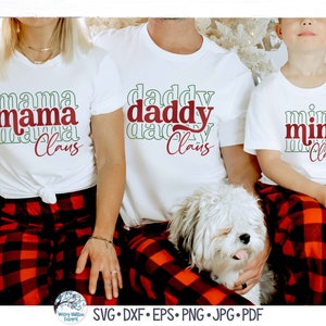 Mama Claus Svg, Mini Claus Svg, Daddy Claus Svg, familie kerstshirts SVG, mama en ik kerstshirts Svg, vinyl stickerbestand voor Cricut