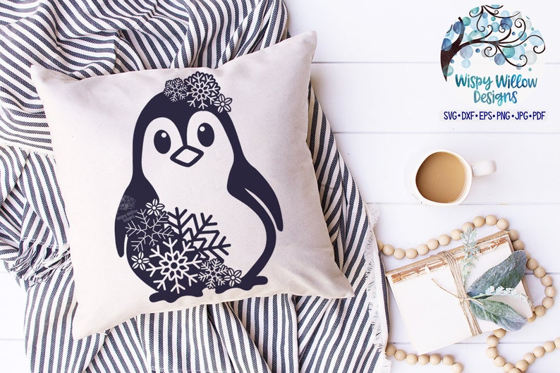 Download Snowflake Penguin SVG DXF PNG Penguin Mandala Svg Penguin | Etsy