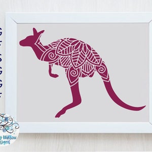 Känguru-Mandala SVG, DXF, Png, eps, jpg, Känguru-Mandala, Känguru-Svg, Australien, Australier SVG, Vinylaufkleber, Cricut, Känguru Zentangle