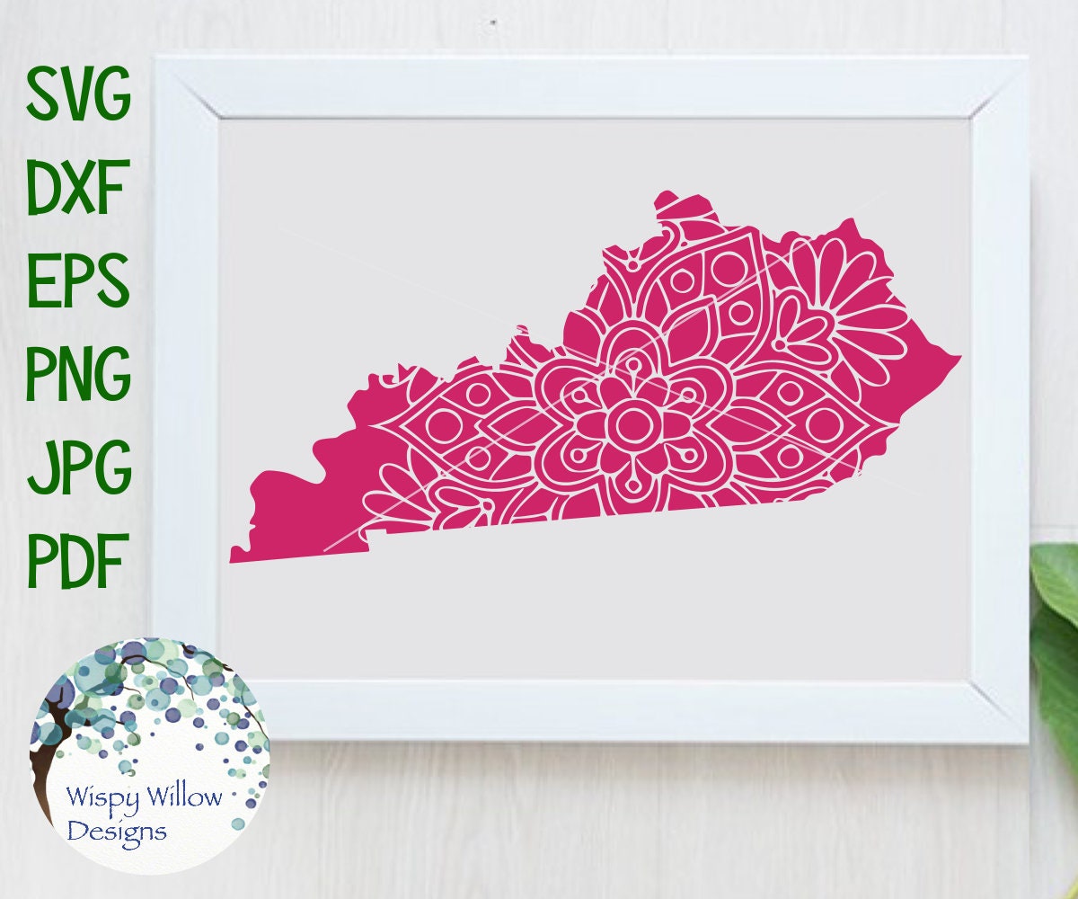 Download Kentucky Floral Mandala Svg Dxf Pdf Png Digital Download Etsy