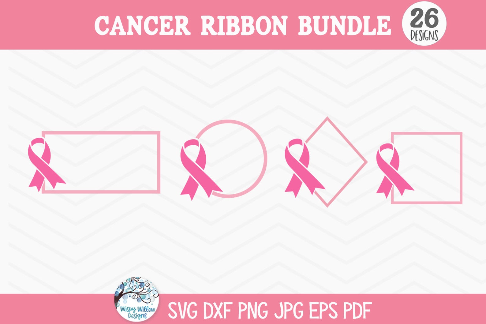 Breast Cancer Ribbon SVG Bundle for Cricut, Pink Cancer Awareness ...