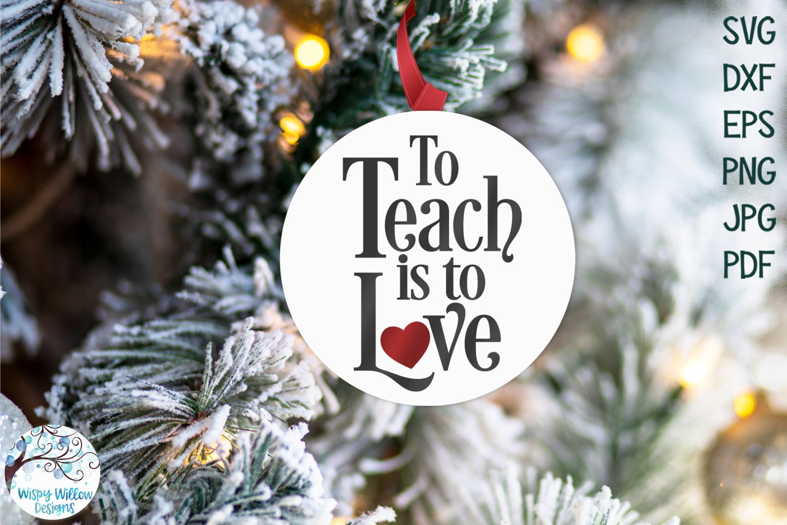 Teacher Christmas Ornament SVG Bundle Round Teacher Christmas Etsy