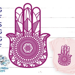 Floral Hamsa Hand SVG, Dxf, PNG, Jpg, Schutz, Hamsa Hand SVG, Schutz, Jüdisch SVG, Mandala Hand, Zentangle, Mandala dafür, Henna Hand Aufhänger