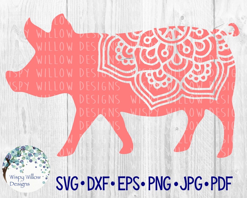 Pig Mandala SVG DXF png eps jpg Digital Download File Pig ...