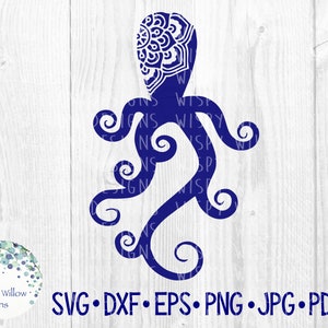 Octopus Mandala SVG, Octopus DXF, png Digital Download File, Boho, Cricut, Silhouette, Cut File, Vinyl Decal, Ocean, Sea Animal, Nautical