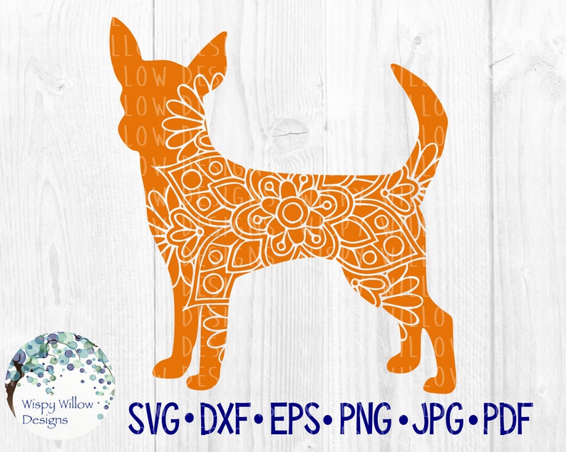Download Chihuahua Dog Mandala SVG DXF pdf png eps jpeg Digital | Etsy