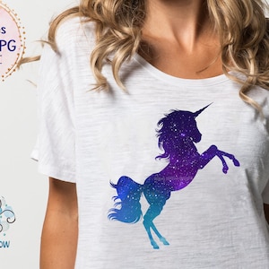 Space Galaxy Clipart PNG JPG Files, Sublimation Printable, Night Sky Celestial Animal, Unicorn, Dragon, Mermaid, Bear, Moon, Wolf, Owl image 2