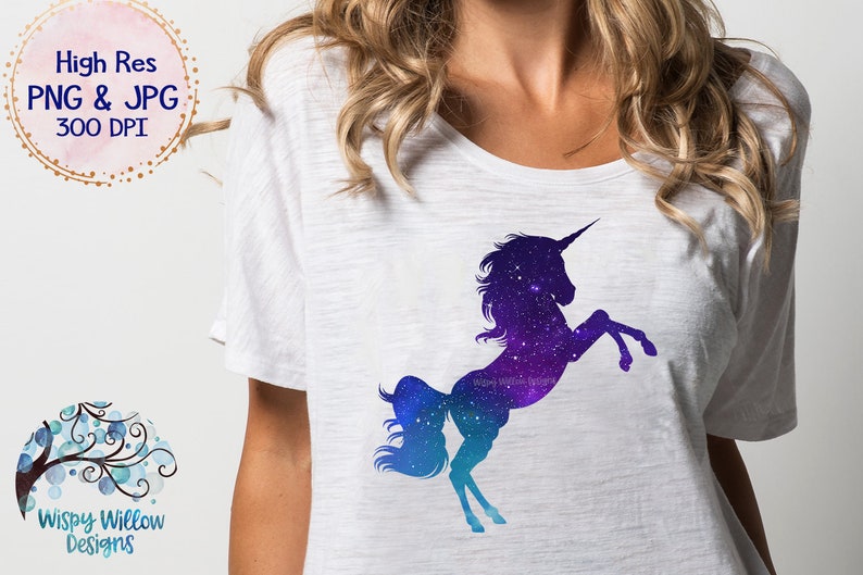 Space Galaxy Clipart PNG JPG Files, Sublimation Printable, Night Sky Celestial Animal, Unicorn, Dragon, Mermaid, Bear, Moon, Wolf, Owl image 2