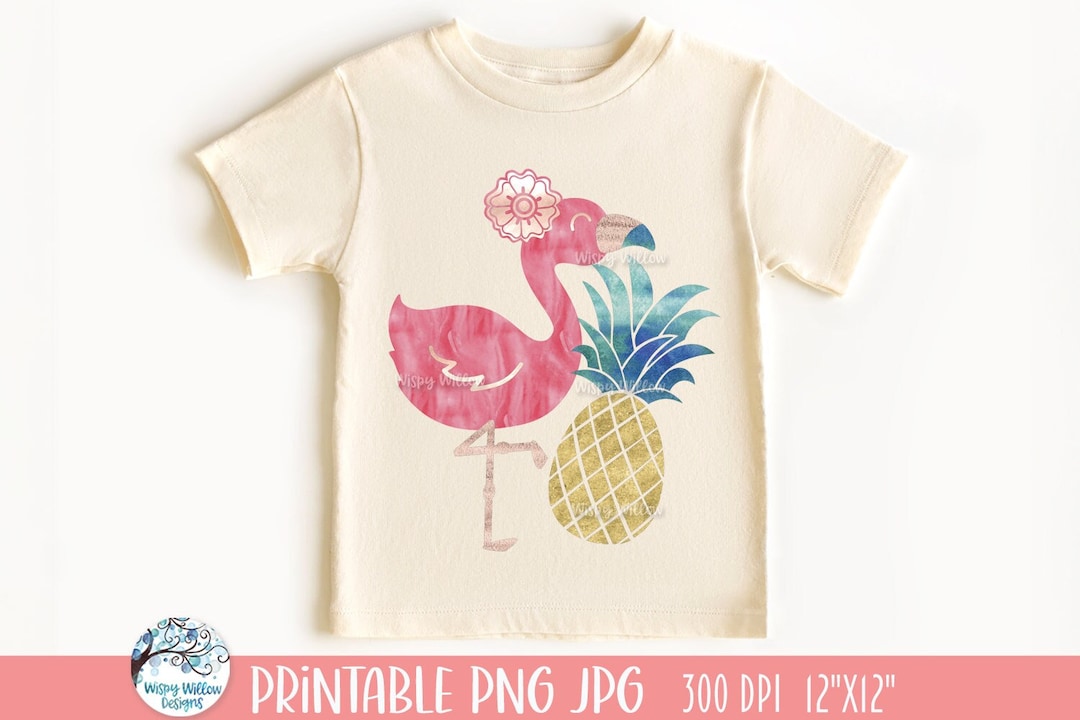 Summer Flamingo and Pineapple PNG, Summer Shirt Sublimation Printable ...