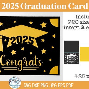 Abitur 2025 Abschlusskarte SVG für Cricut, Papercut R20 Karte und Umschlag, High School Abschlusskappe Karton Insert-Karte, College-Abschluss