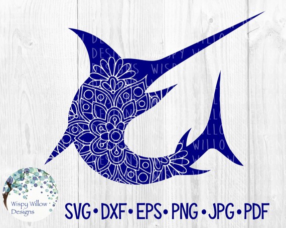 Download Swordfish Floral Mandala Svg Dxf Pdf Png Digital Download Etsy