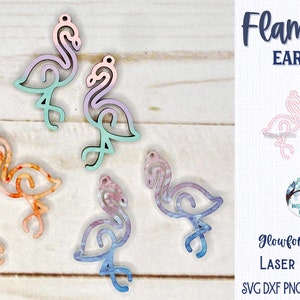 Flamingo Earring File for Glowforge or Laser Cutter, Summer Tropical Bird Wood Earring, Glowforge Jewelry Craft, Laser Cut Earring File image 3
