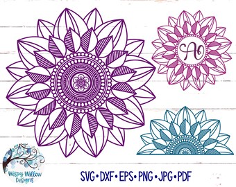 Mandala Bundle SVG, DXF, png, jpg, pdf, Mandala Border, Monogram Border, Name Border, Download, Boho, Hippie, Cricut, Silhouette, Cut File