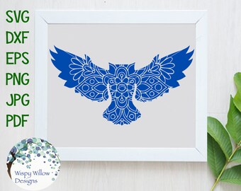 Sowa Mandala SVG dla Cricut, Sowa Zentangle Clipart, Ptak Mandala Wytnij Plik dla Naklejek Winylowych, Skomplikowana Mandala Zwierzęca, Cyfrowy Plik Do Pobrania
