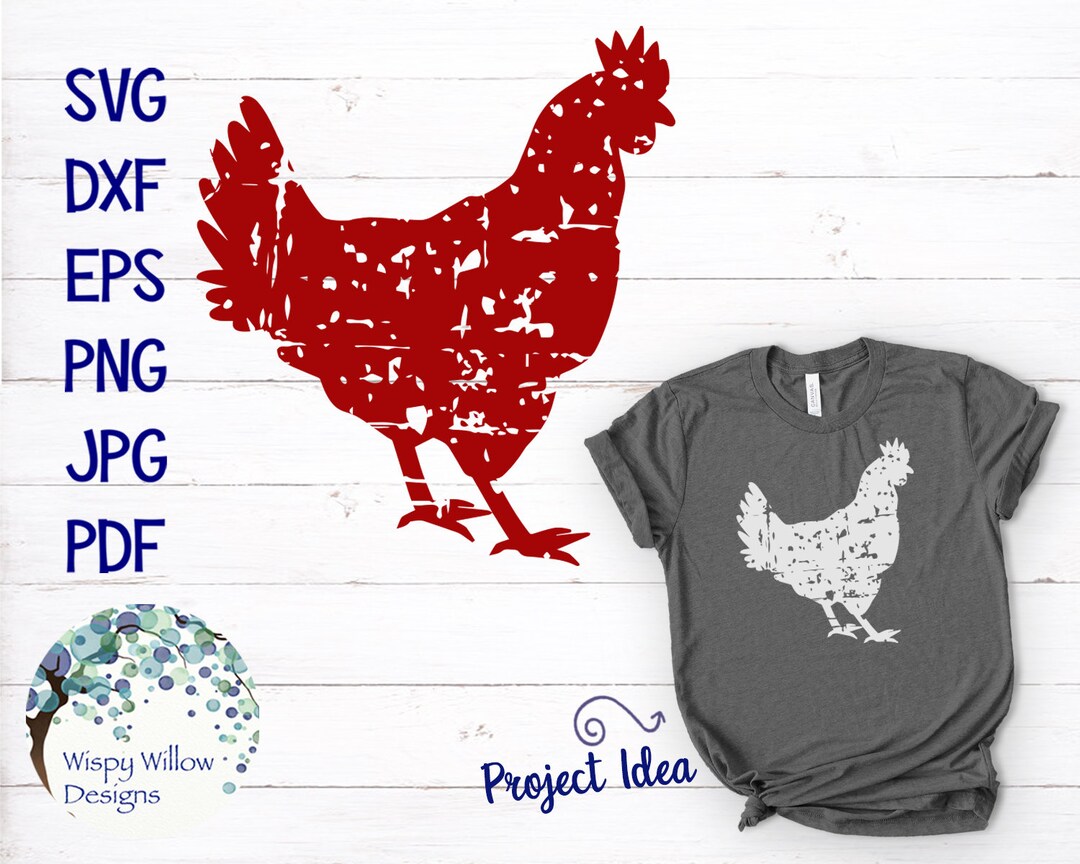 Distressed Grunge Rooster SVG, Distressed Chicken, Farm Animal ...