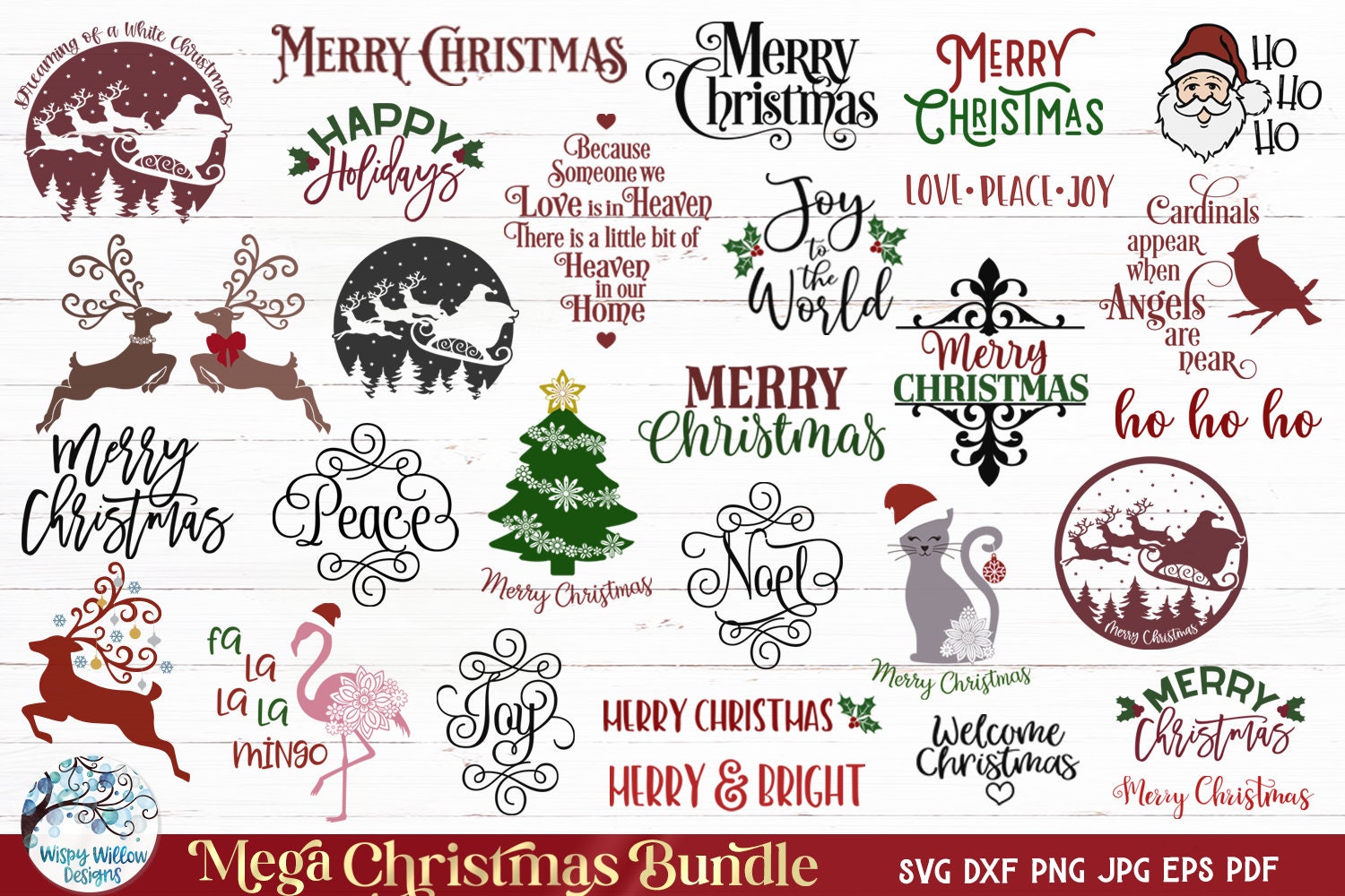 Mega Christmas SVG Bundle for Cricut, Farmhouse Christmas Signs, Merry ...