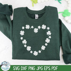 St. Patrick's Day SVG-bundel voor Cricut, Feelin' Lucky, Shamrock Silhouette, St. Patty's Day grappige shirtontwerpen png, klavertje vier afbeelding 4