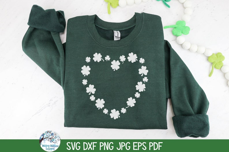 St. Patrick's Day SVG-bundel voor Cricut, Feelin' Lucky, Shamrock Silhouette, St. Patty's Day grappige shirtontwerpen png, klavertje vier afbeelding 4