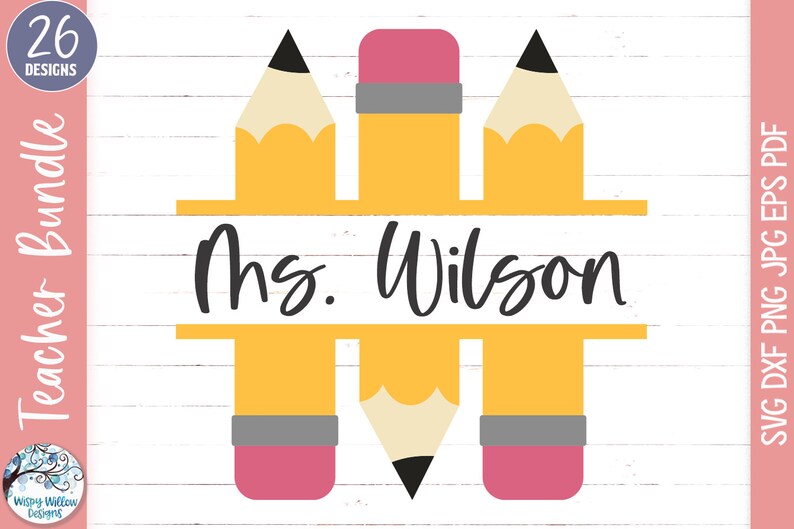 Teacher SVG Bundle for Cricut, Pencil Svgs, School Labels, Teacher ...