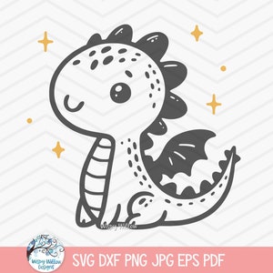 Dragon SVG for Cricut, Baby Animal Clipart PNG, Baby Shower, Cute Kid's Shirt, Whimsical Fantasy Nursery, Mythical Animal, Cut File
