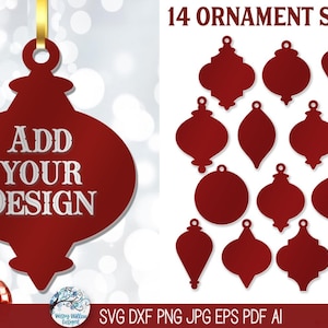 Weihnachten Ornament Formen SVG für Cricut, Ornament Rohlinge Datei, Ornament Silhouetten, Weihnachten SVG für Glowforge Laser oder Schneideplotter