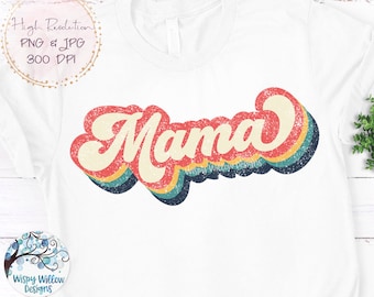 Sublimación de mamá retro PNG, Mamá grunge para sublimación, Diseño de camisa de mamá vintage, Regalo del día de la madre, Camisa para mamá, Mamá retro PNG JPG