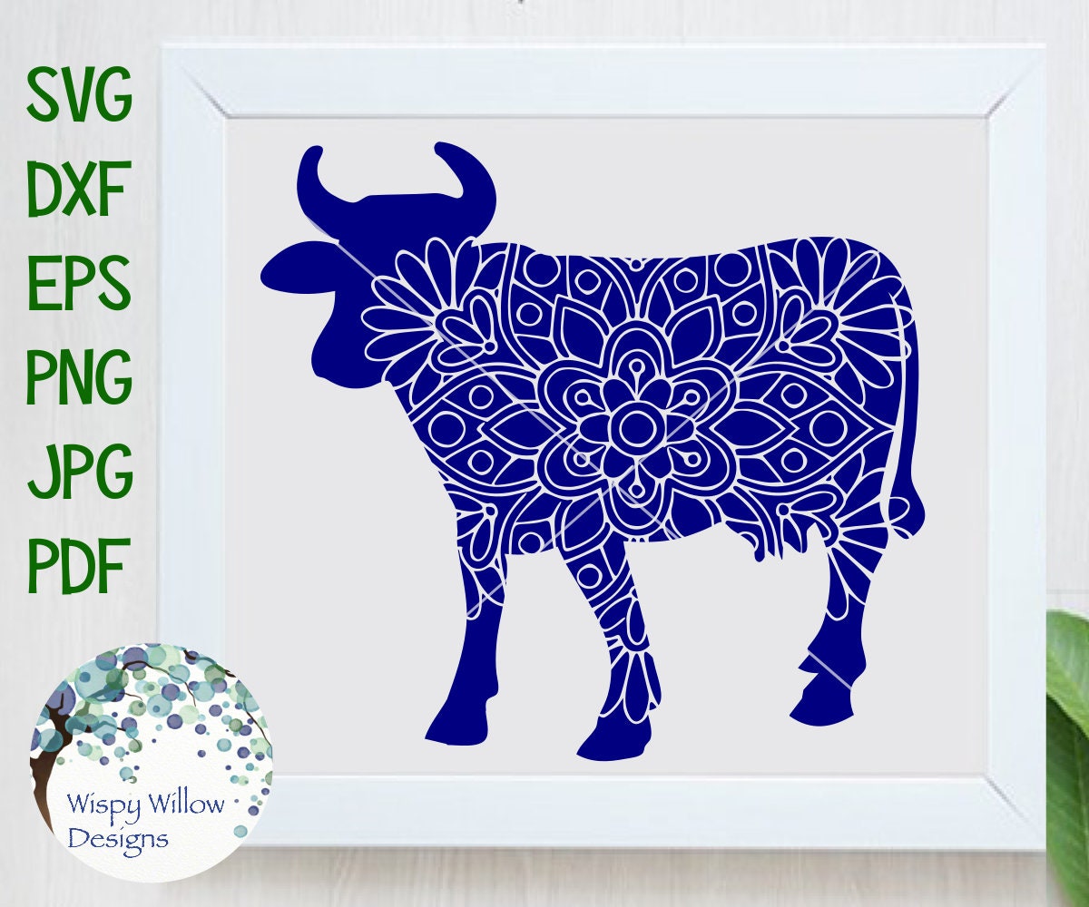 Download Cow Mandala Svg Mandala Cow Svg Cow Svg Farm Animal Mandala Etsy