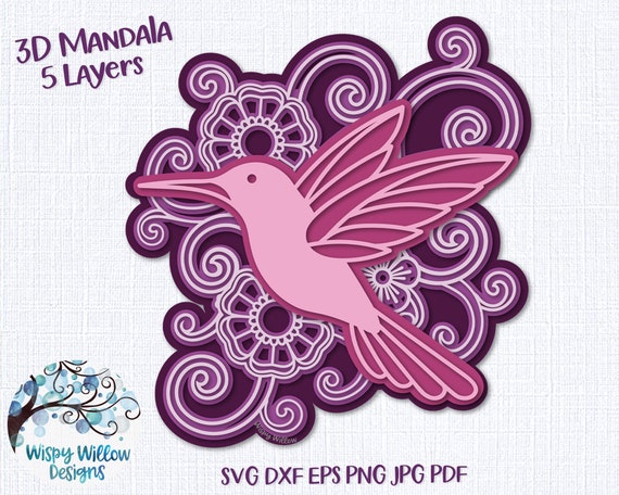 Download 3D Hummingbird Mandala SVG Hummingbird Mandala Svg ...