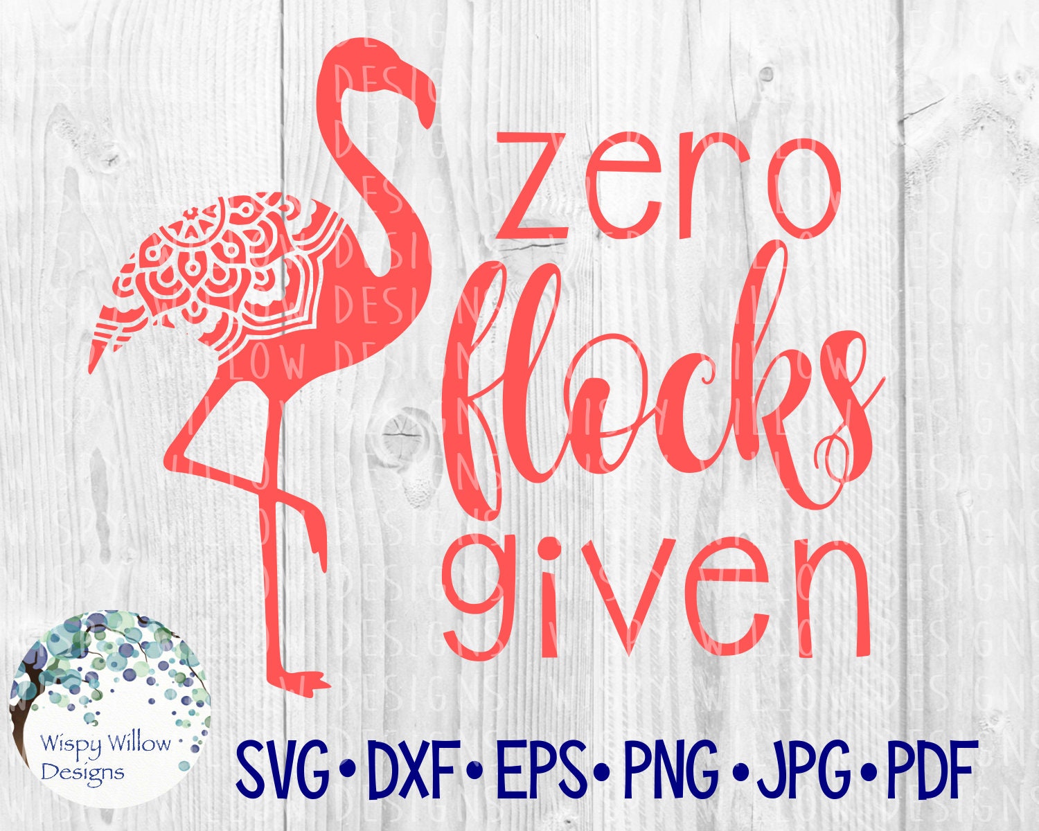 Zero Flocks Given Flamingo SVG DXF pdf png eps jpeg Etsy