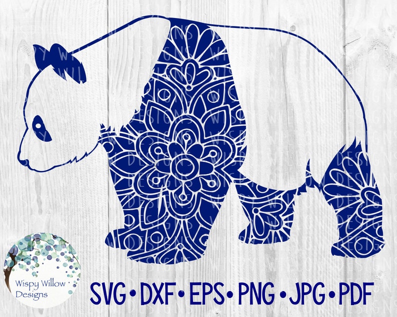 Download Panda Bear Floral Mandala SVG DXF png jpg eps Digital | Etsy