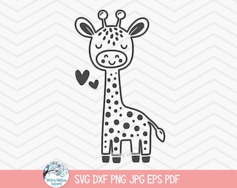 Giraffe SVG for Cricut, Baby Animal Clipart PNG, Baby Shower, Cute Kid's Shirt, Whimsical Nursery, Zoo, African Jungle Animal, Cut File