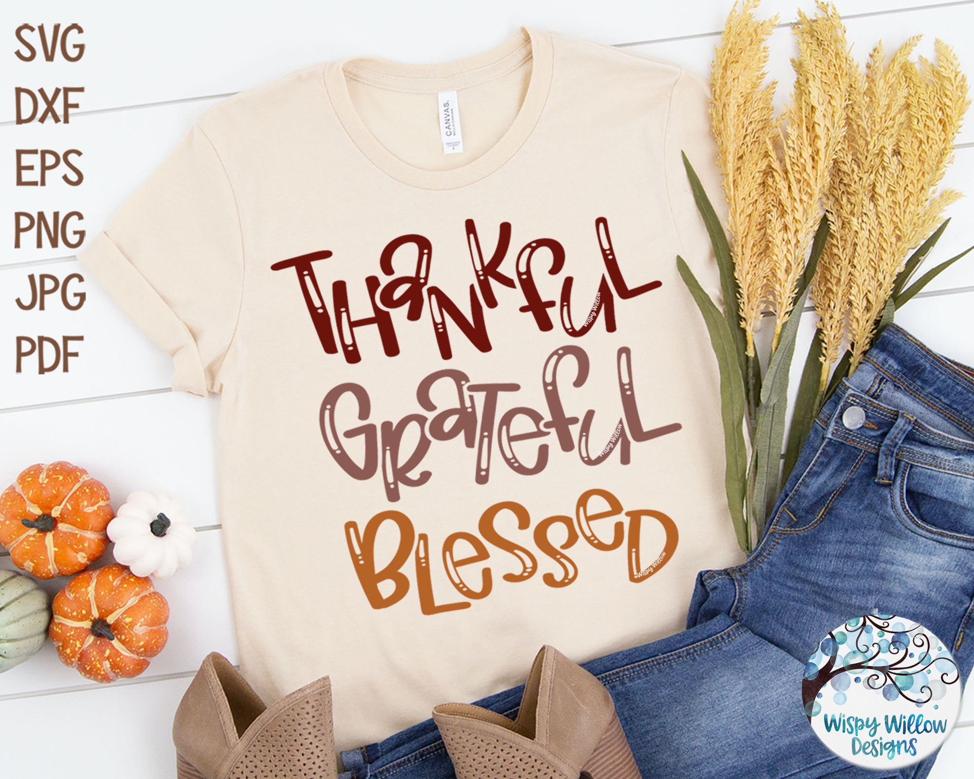 Thankful Grateful Blessed SVG Thankful Grateful Blessed Shirt | Etsy