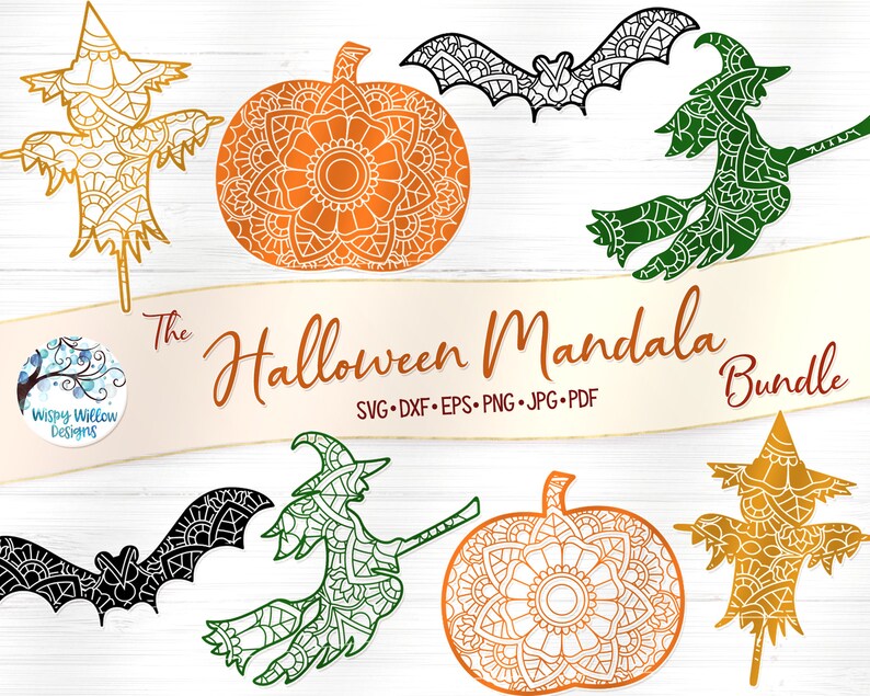 Download Halloween Mandala SVG Bundle Witch Mandala Pumpkin Mandala ...