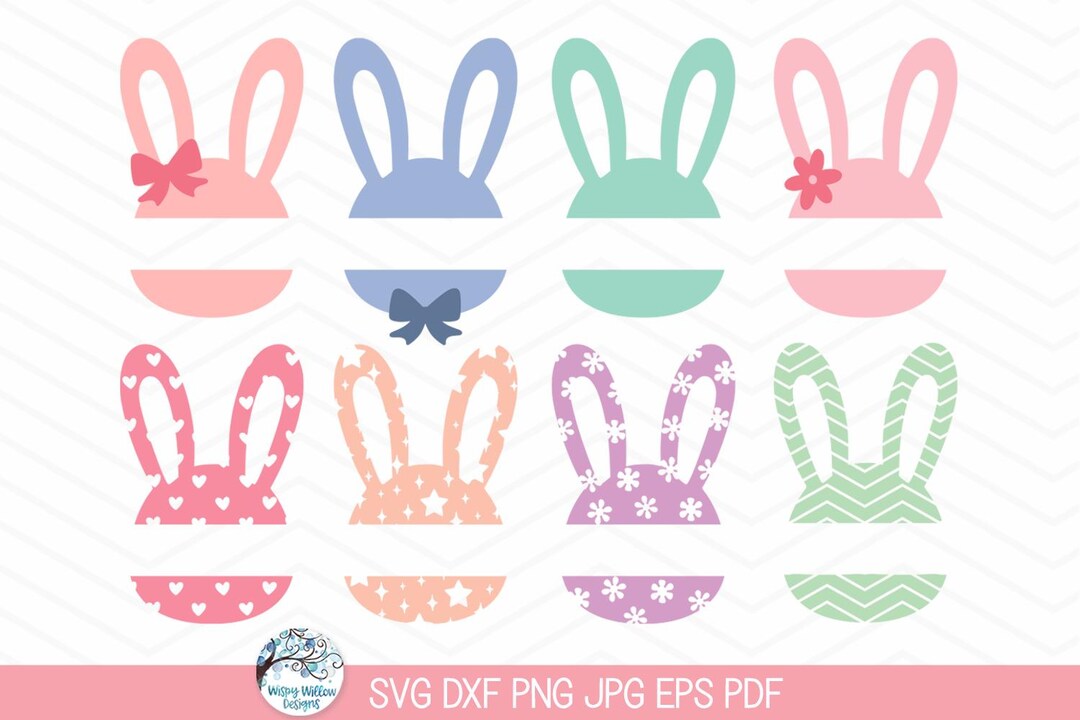 Easter Bunny SVG File Bundle for Cricut, Personalized Monogram Name ...