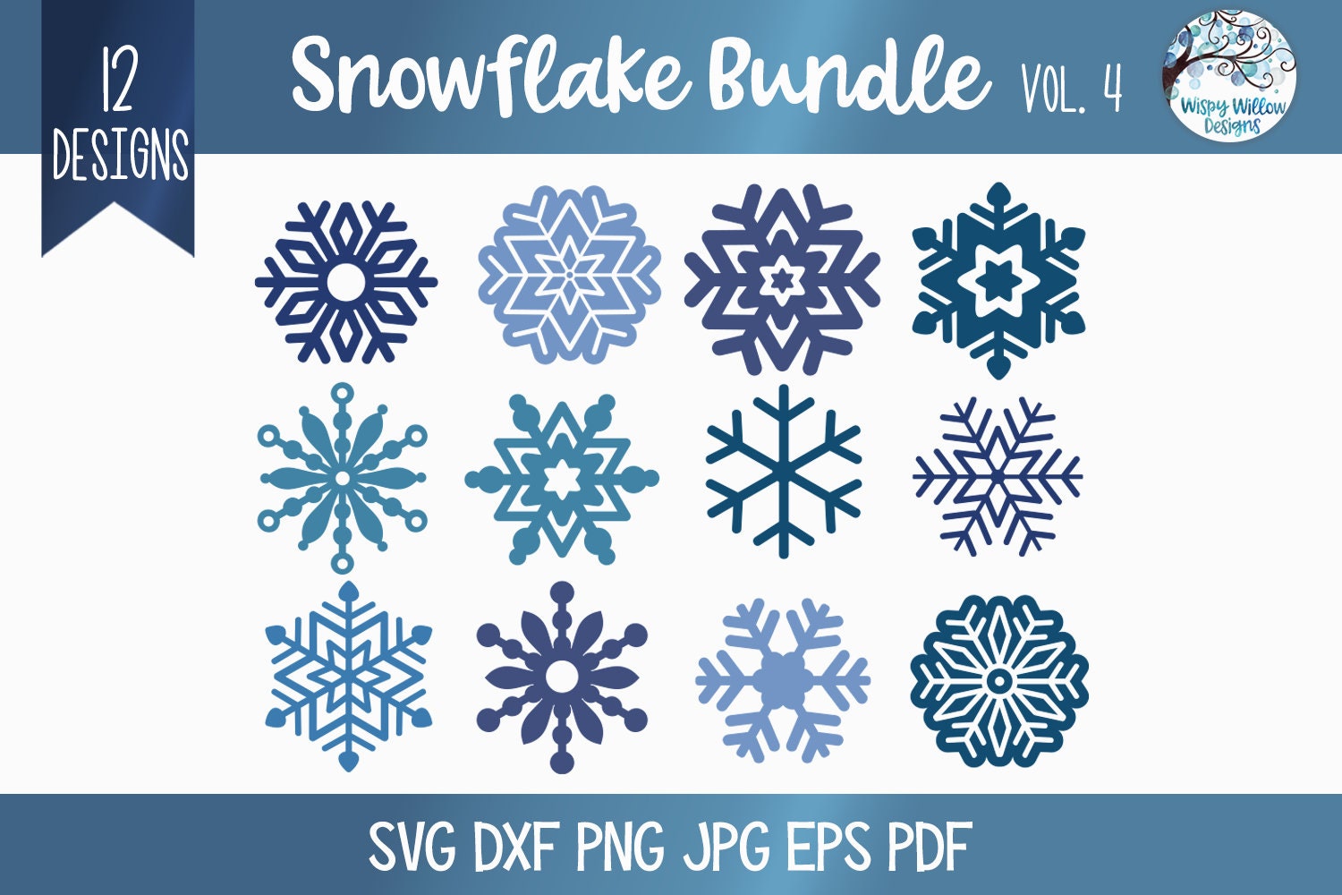 Snowflakes SVG File Bundle for Cricut, Snow Clipart PNG, Winter ...