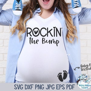 Rockin The Bump SVG, Camisa De Gravidez SVG, Camisa De Maternidade Svg, Maternidade, Grávida, Engraçado Gravidez Svg, Grávida Svg, Rocking The Bump Png