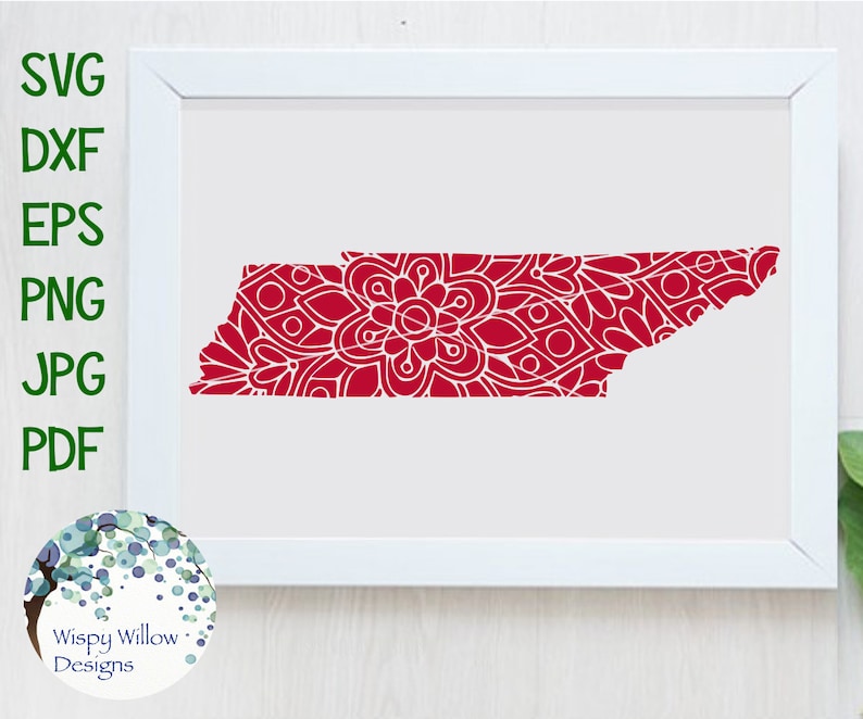 Download Tennessee Floral Mandala SVG DXF pdf png Digital Download ...