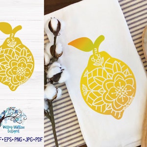 Lemon Mandala SVG for Cricut, Summer Fruit, Kitchen Decor, Food SVG, Lemon Kitchen Decoration  Printable, Vinyl Decal File, Instant Download
