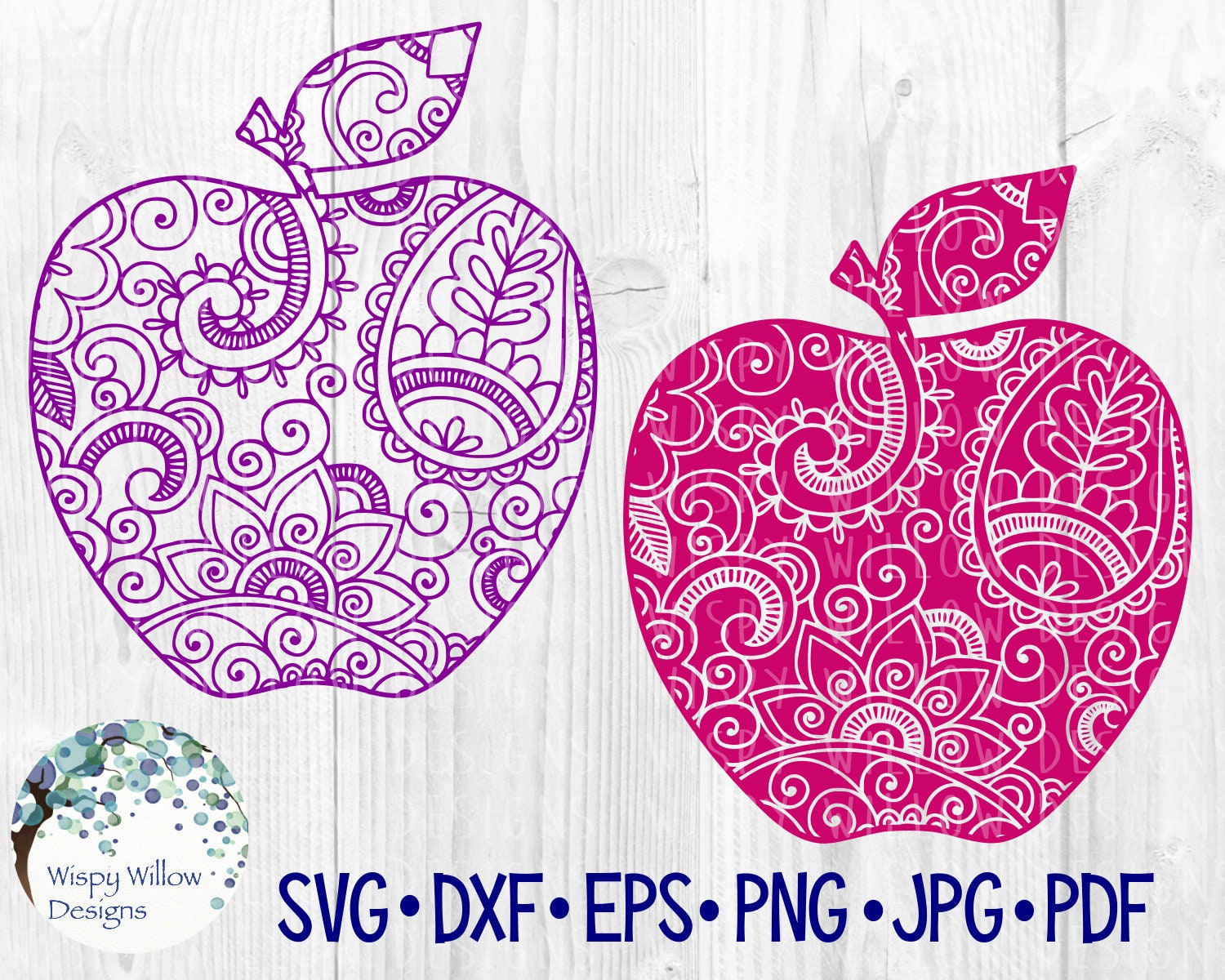 Download Apple Mandala Svg Mandala Apple Svg Apple Zentangle Svg Etsy