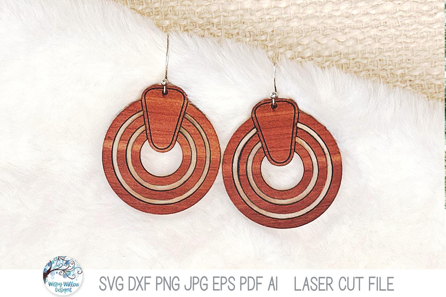 Nested Rin Graphic Nested Circle Earring SVG File for Laser Cutter, Geometric Ring Jewelry ...