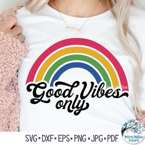 Alleen Good Vibes SVG, Retro Rainbow Good Vibes Svg, Retro Rainbow Svg, Vintage Rainbow Png, Good Vibes Rainbow Svg, Zomer Svg, Hippie Svg