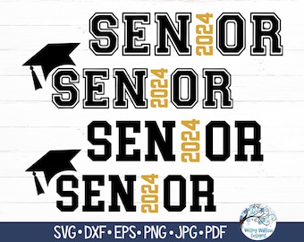 Senior 2024 SVG for Cricut, Graduation Cap SVG, Class of 2024 SVG, High School Senior Vinyl Decal Cut File Download for Silhouette